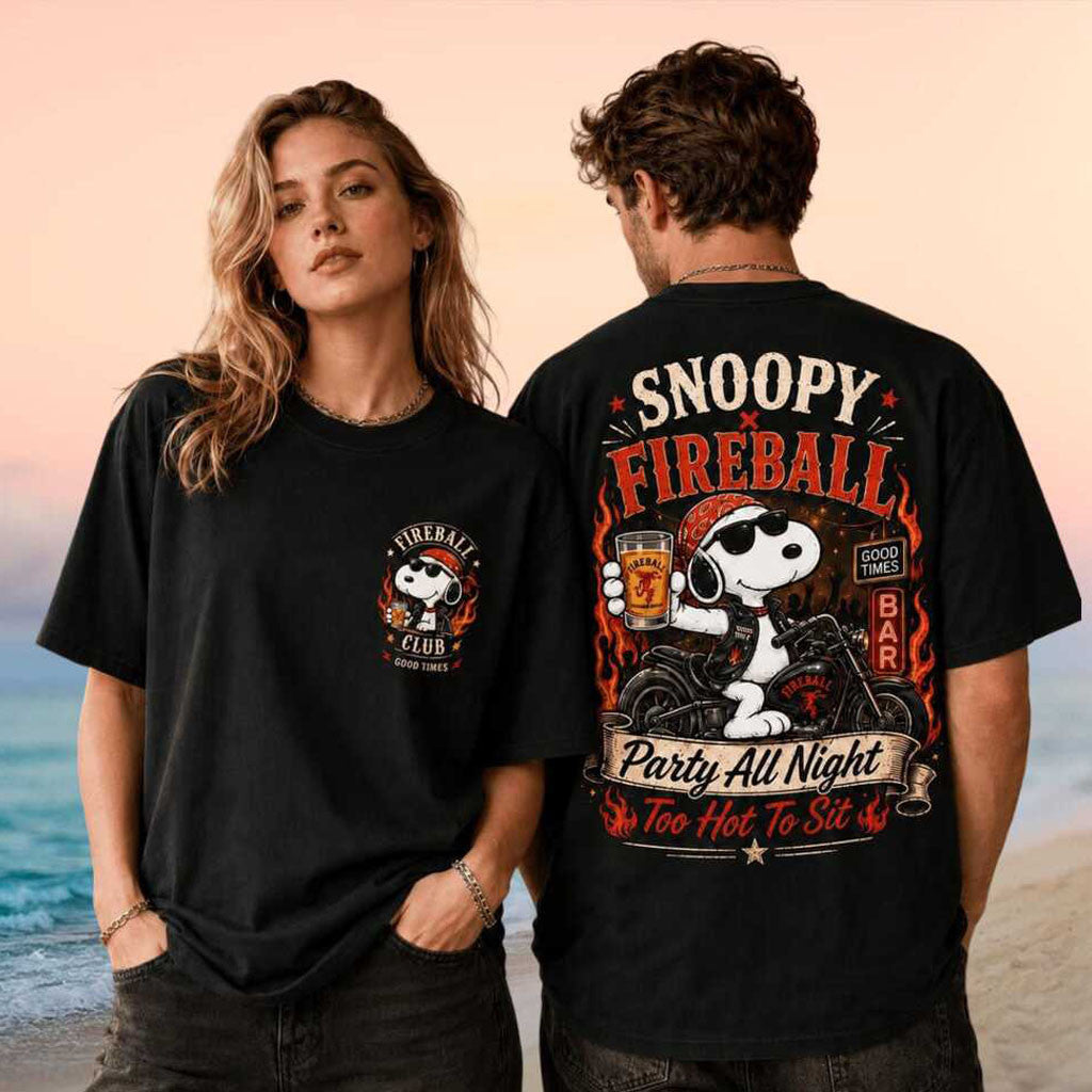 Snoopy Fireball Motorcycle Biker Club Party Shirt Snoopy Merch Gifts For Bikers - Merchluma