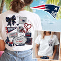 New England Patriots Mom Coquette Bow Football Game Day Shirt NE Patriots Merch Fan Gifts - Merchluma