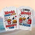 Snoopy Wendy's Burger And Fries Fast Food Shirt Funny Snoopy Clothing Foodies Gifts - Merchluma