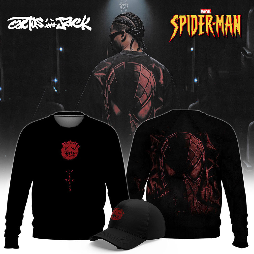 Cactus Jack X Spider-Man Brand New Day Sweatshirt 2026 Marvel Merch Useful Gifts For Him - Merchluma