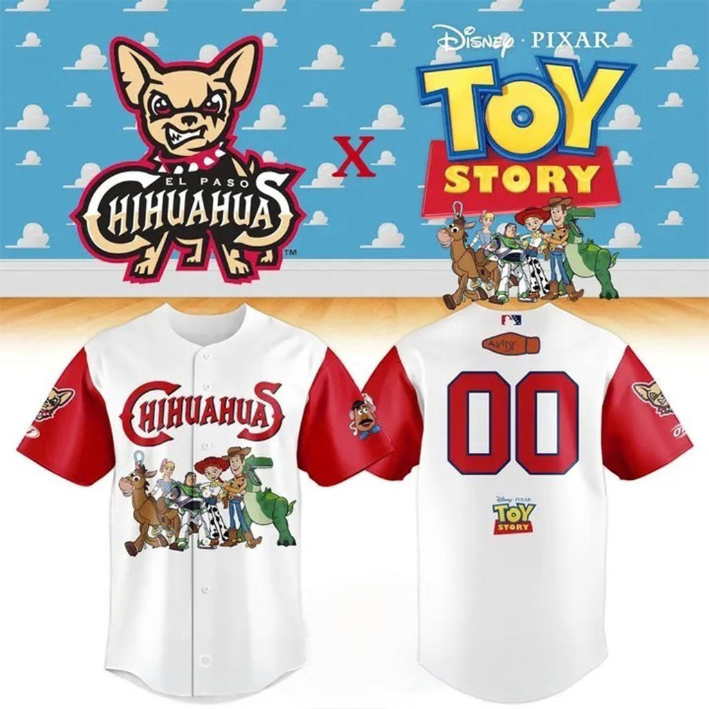 Personalized El Paso Chihuahuas X Toy Story Night 2026 Baseball Jersey Chihuahuas Merch Gifts - Merchluma