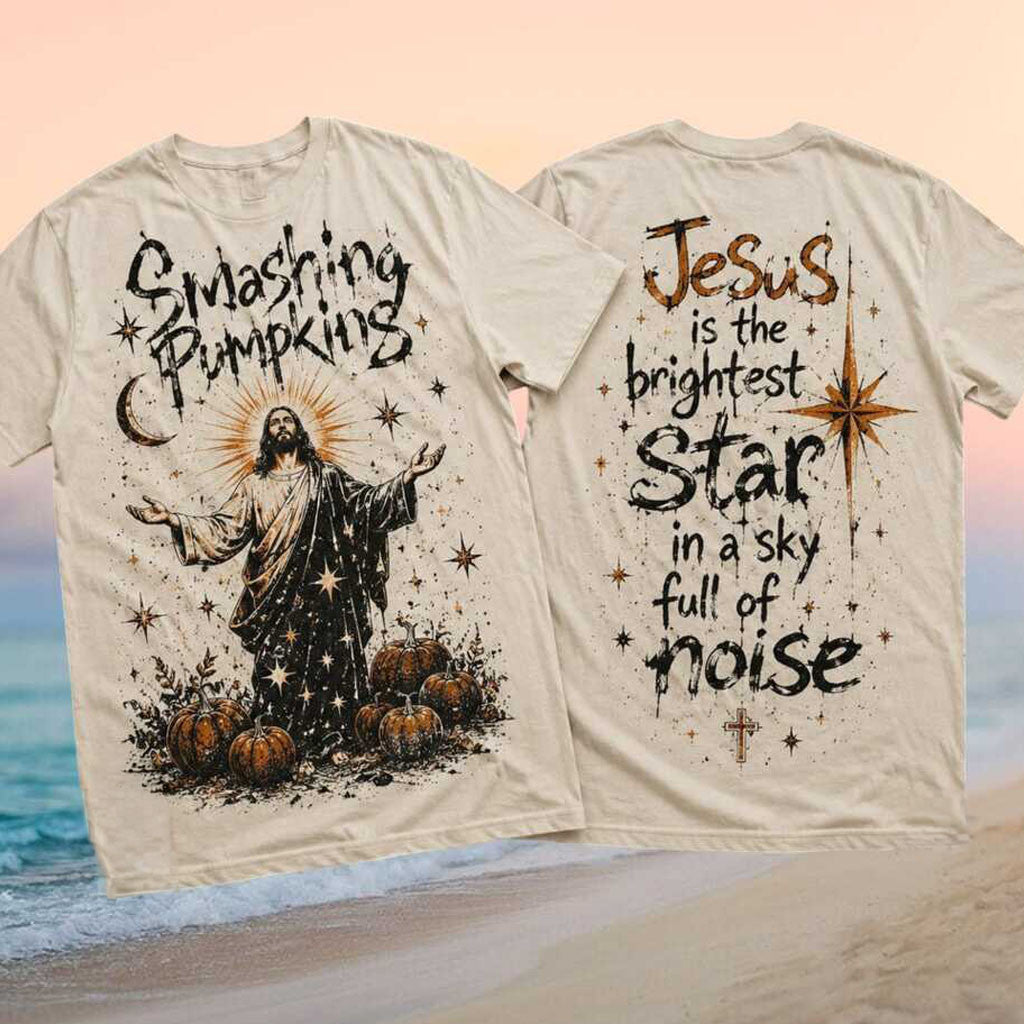 Religious Jesus Pumpkin Star Halloween Faith Shirt Christian Merch Halloween Gifts For Him - Merchluma