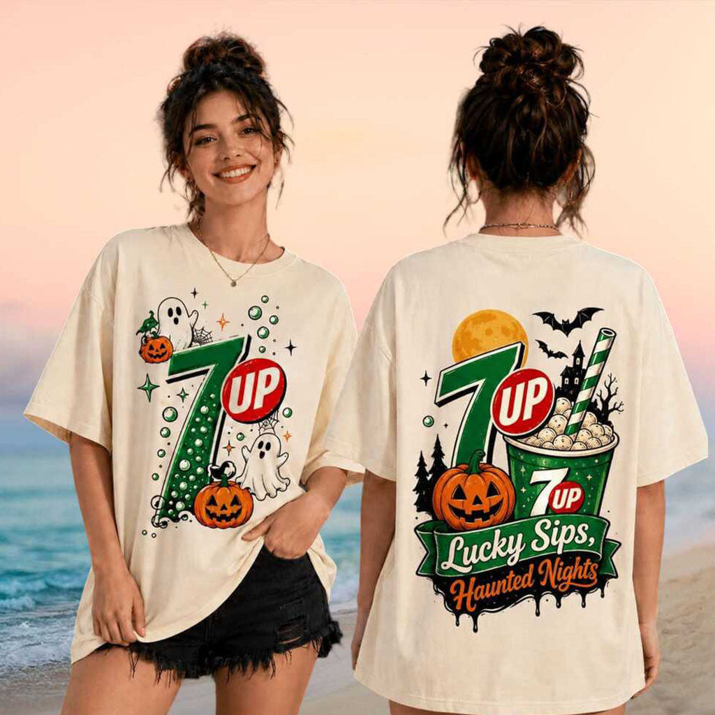Seven Up Lucky Sips Haunted Nights Halloween Shirt 7Up Merch Gifts For Halloween Lovers - Merchluma