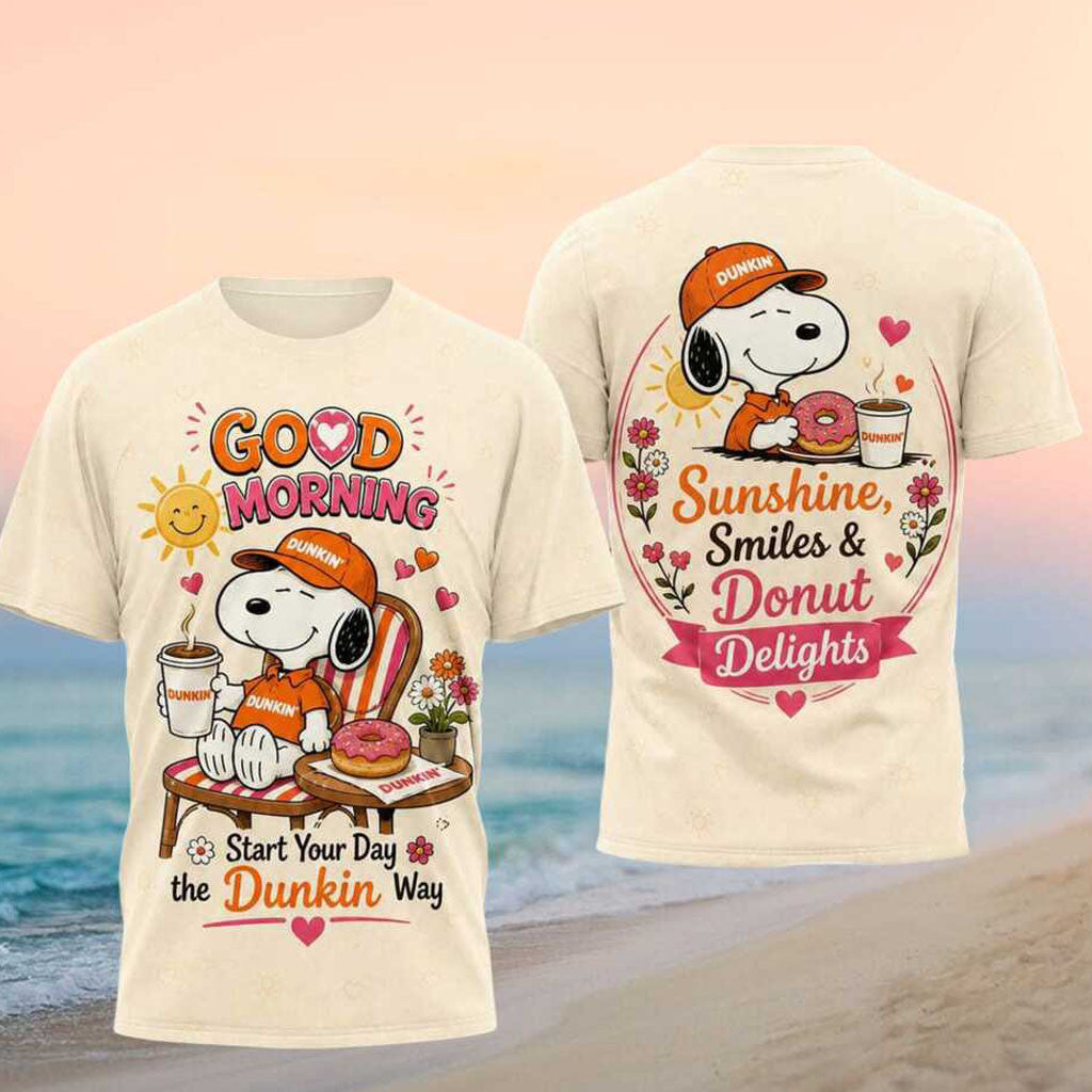 Snoopy Dunkin Donuts Coffee Morning Sunshine Shirt Dunkin Merch Birthday Gift For Her - Merchluma