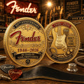 Fender 80th Anniversary Guitar Motif Commemorative Coin Built For Tone Coin Music Fan Gifts - Merchluma