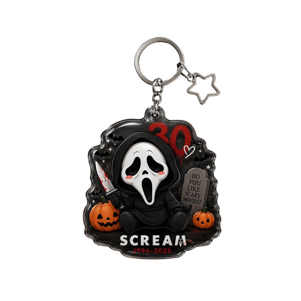 Ghostface 30Th Anniversary 1996 2026 Keychain Scream Merch Present For Horror Fans - Merchluma