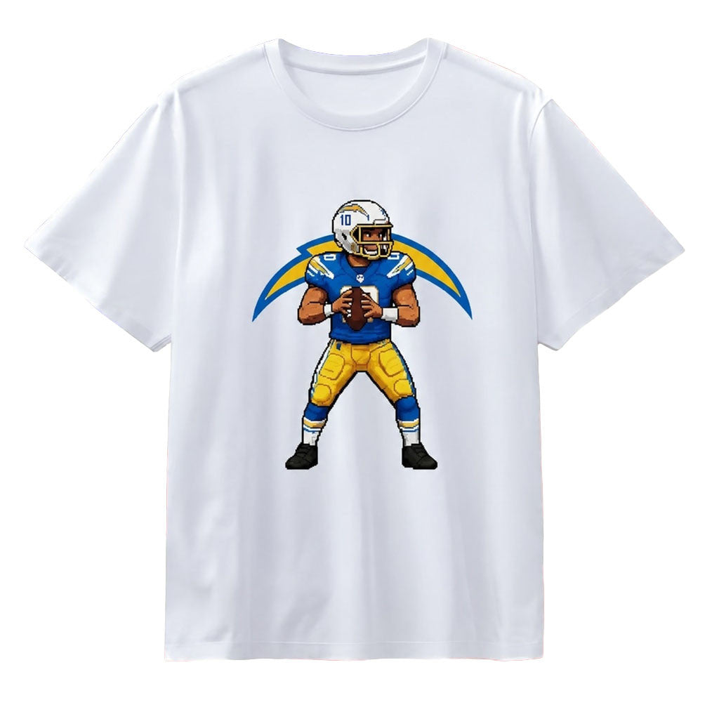 Justin Herbert Los Angeles Chargers Pixel Art T Shirt LA Chargers Merch Gifts For Football Fan - Merchluma