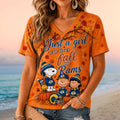 Just A Girl Who Loves Fall And Rams Peanuts Characters V-Neck Shirt LA Rams Merch Fan Gifts - Merchluma