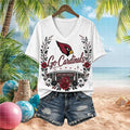 Arizona Cardinals State Farm Stadium Floral V-Neck Shirt Arizona Cardinals Merch Her Gifts - Merchluma