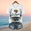 Jacksonville Jaguars TIAA Bank Field Floral V-Neck Shirt Jaguars Merch Gifts For Football Fans - Merchluma
