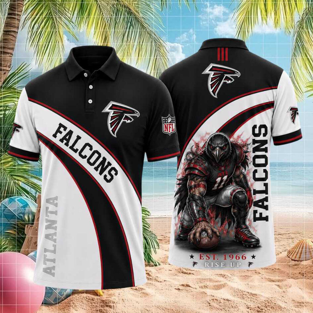 Atlanta Falcons Est 1966 Rise Up Polo Shirt Game Day Apparel Atlanta Falcons Fans Gifts - Merchluma