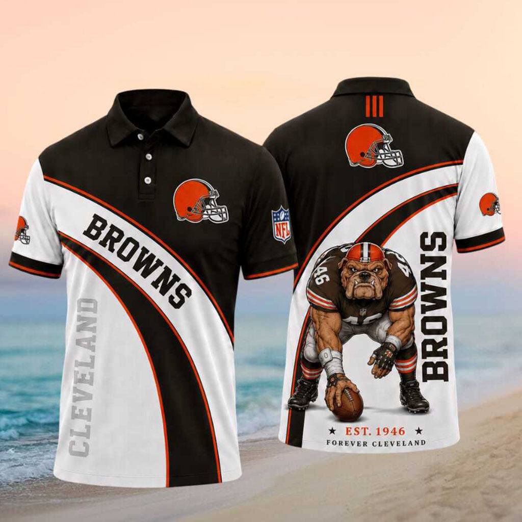 Cleveland Browns Est 1946 Forever Cleveland Polo Shirt Cleveland Browns Merch Fans Gifts - Merchluma