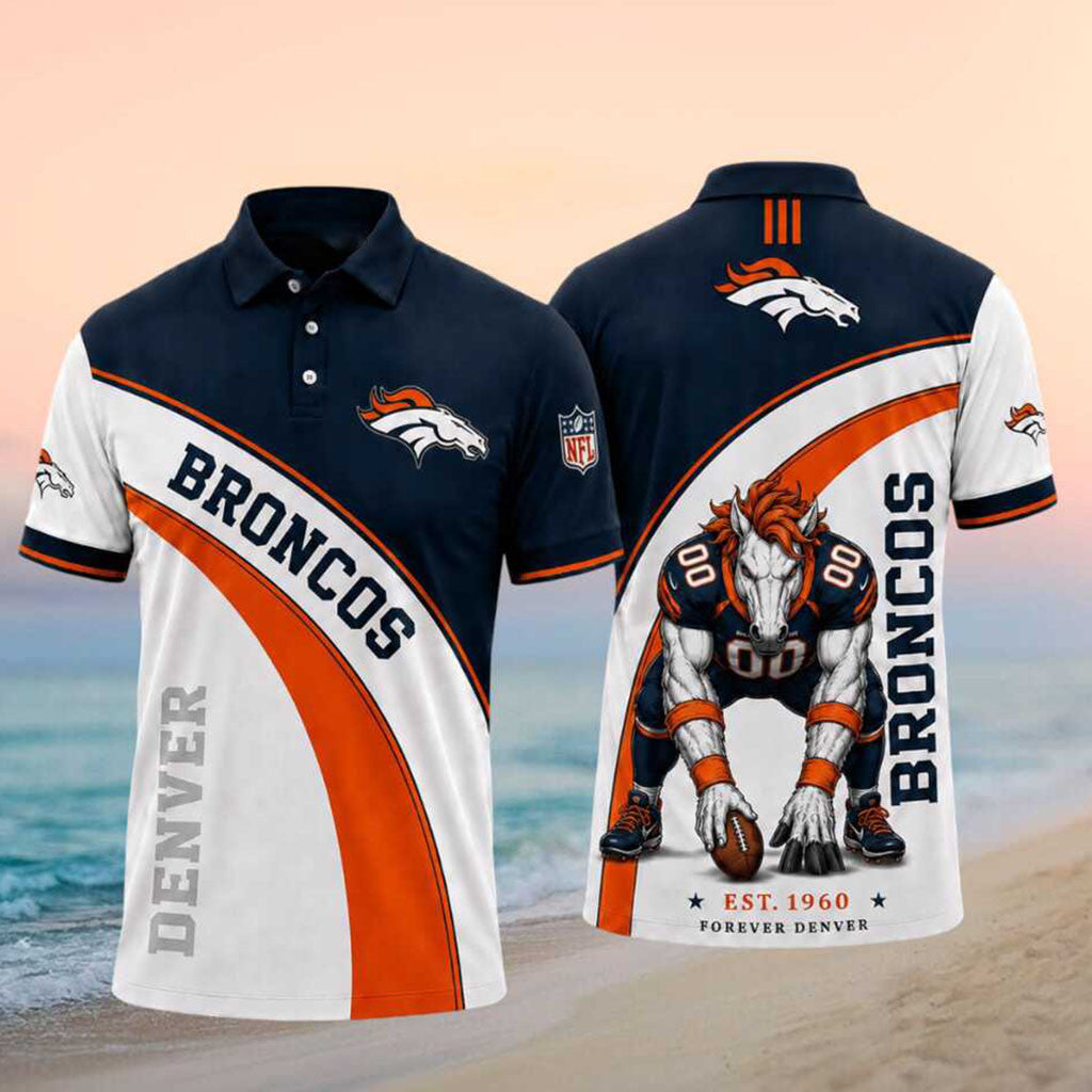 Denver Broncos Merch Broncos Est 1960 Forever Denver Polo Shirt Gifts For Football Fans - Merchluma