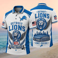 Detroit Lions One Pride Stadium Skyline Polo Shirt Detroit Lions Merch Gifts For Football Fans - Merchluma