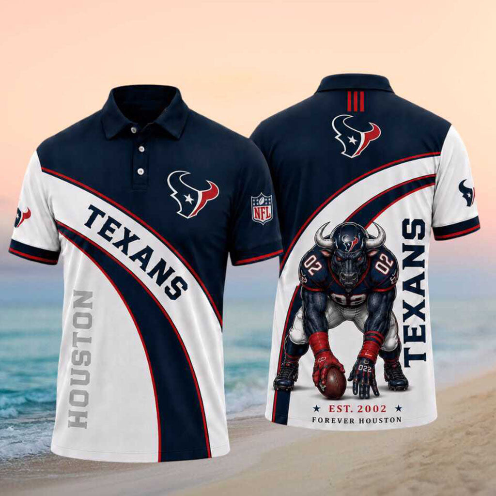Houston Texans Bull Merch Texans Forever Houston Polo Shirt Gifts For Football Lovers - Merchluma