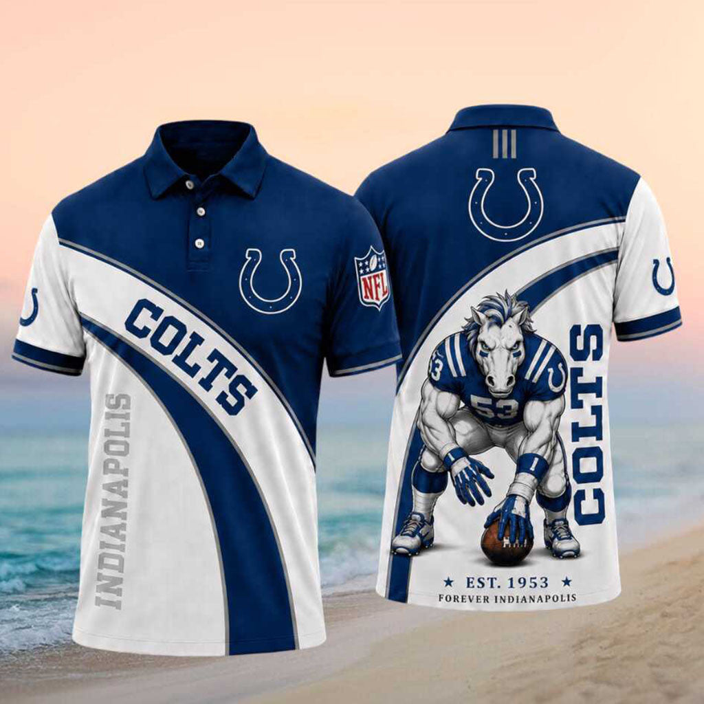 Indianapolis Colts Merch Colts Forever Indianapolis Polo Shirt Football Lovers Gifts - Merchluma