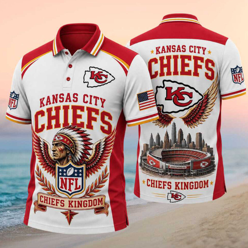 Kansas City Chiefs Merch Chiefs Kingdom Stadium Polo Shirt Best Gift For Football Lovers - Merchluma