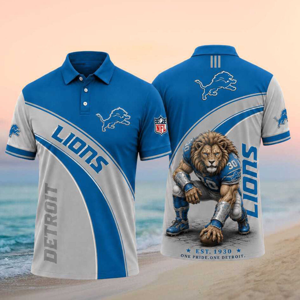 Detroit Lions Merch One Pride One Detroit Polo Shirt Best Gift For Football Lovers - Merchluma