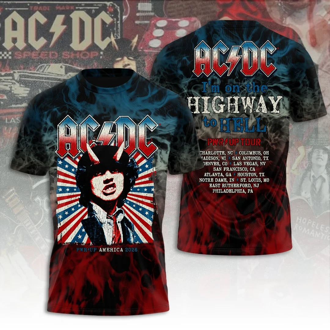 ACDC America Tour 2026 Shirt I'm On The Highway To Hell T-Shirt ACDC Merch Fans Gifts - Merchluma