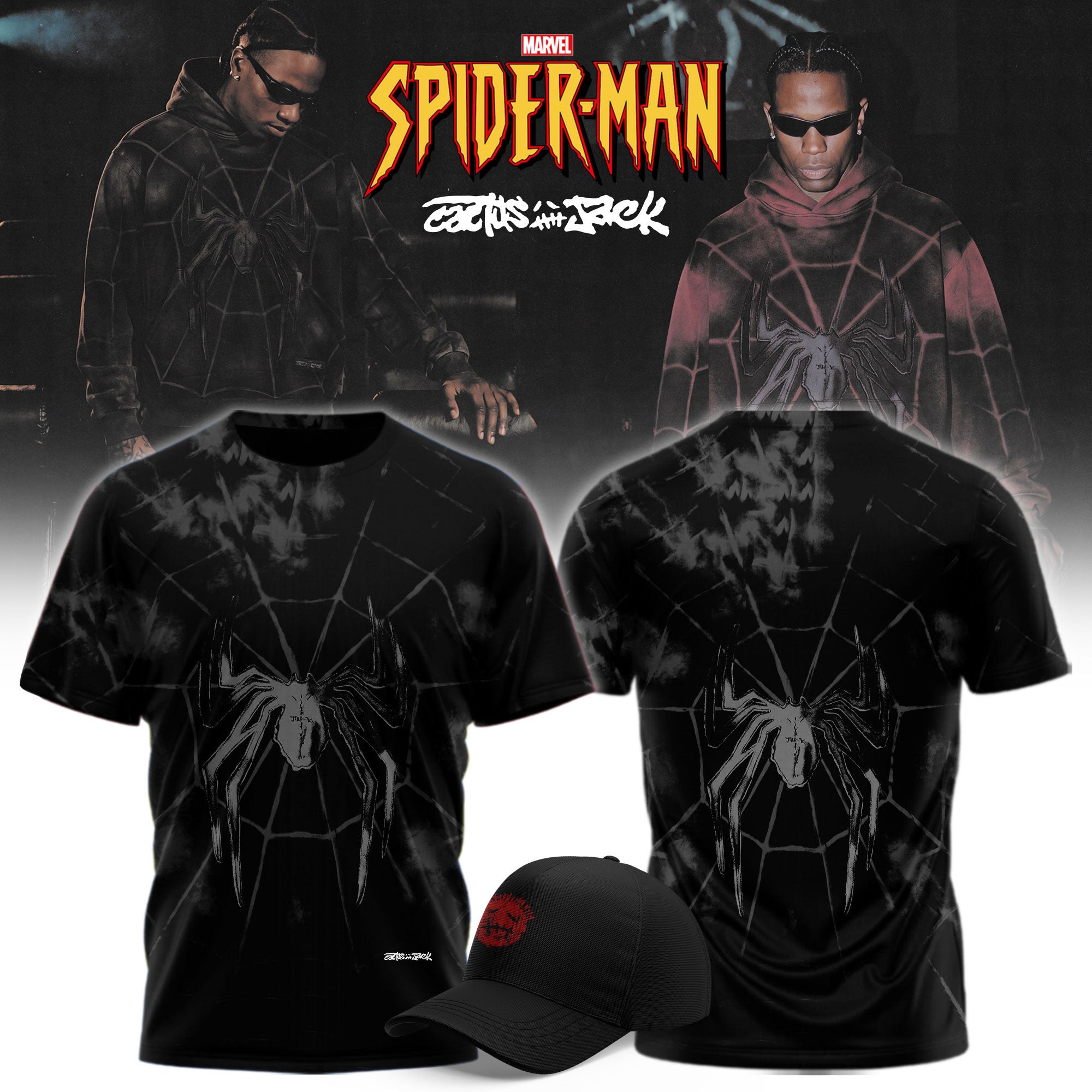 Cactus Jack x SPIDER-MAN Brand New Day Shirt Black Travis Scott Merch Gifts For Dudes - Merchluma