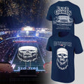 New England Patriots X Luke Combs Skull-Beard Navy T-Shirt NE Patriots Merch Present For Fans - Merchluma