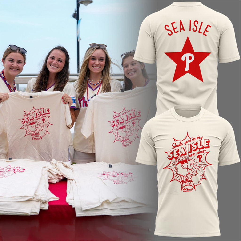 Philadelphia Phillies Smile You Are In Sea Isle T-Shirt 2026 Phillies Merch Baseball Fans Gifts - Merchluma