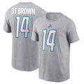 #14 Amon Ra St Brown T-Shirt Detroit Lions Merch 2026 Presents For Football Fans - Merchluma