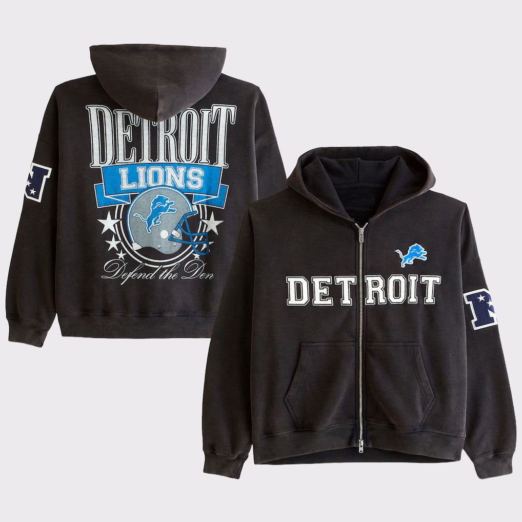Detroit Lions Merch 2026 Detroit Lions Abercrombie And Fitch Zip Hoodie Football Fan Gifts - Merchluma