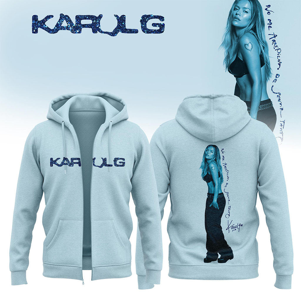 Karol G Merch 2026 No Me Arrepiento De Sentir Tanto Zip Hoodie Present For Music Lovers - Merchluma
