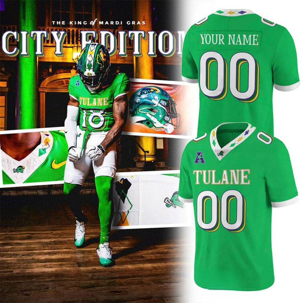 Personalized Tulane Green Wave City Edition Mardi Gras 2026 Jersey Present For Football Fans - Merchluma