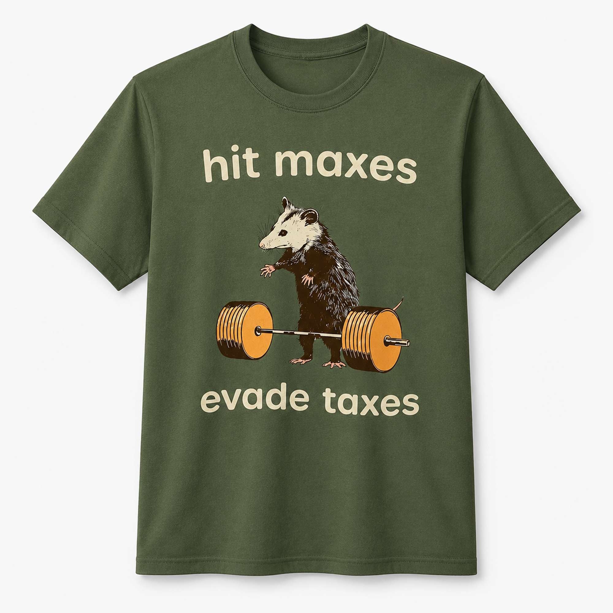 Hit Maxes Evade Taxes Shirt Funny Gym T-Shirt Gifts For Gymers - Merchluma