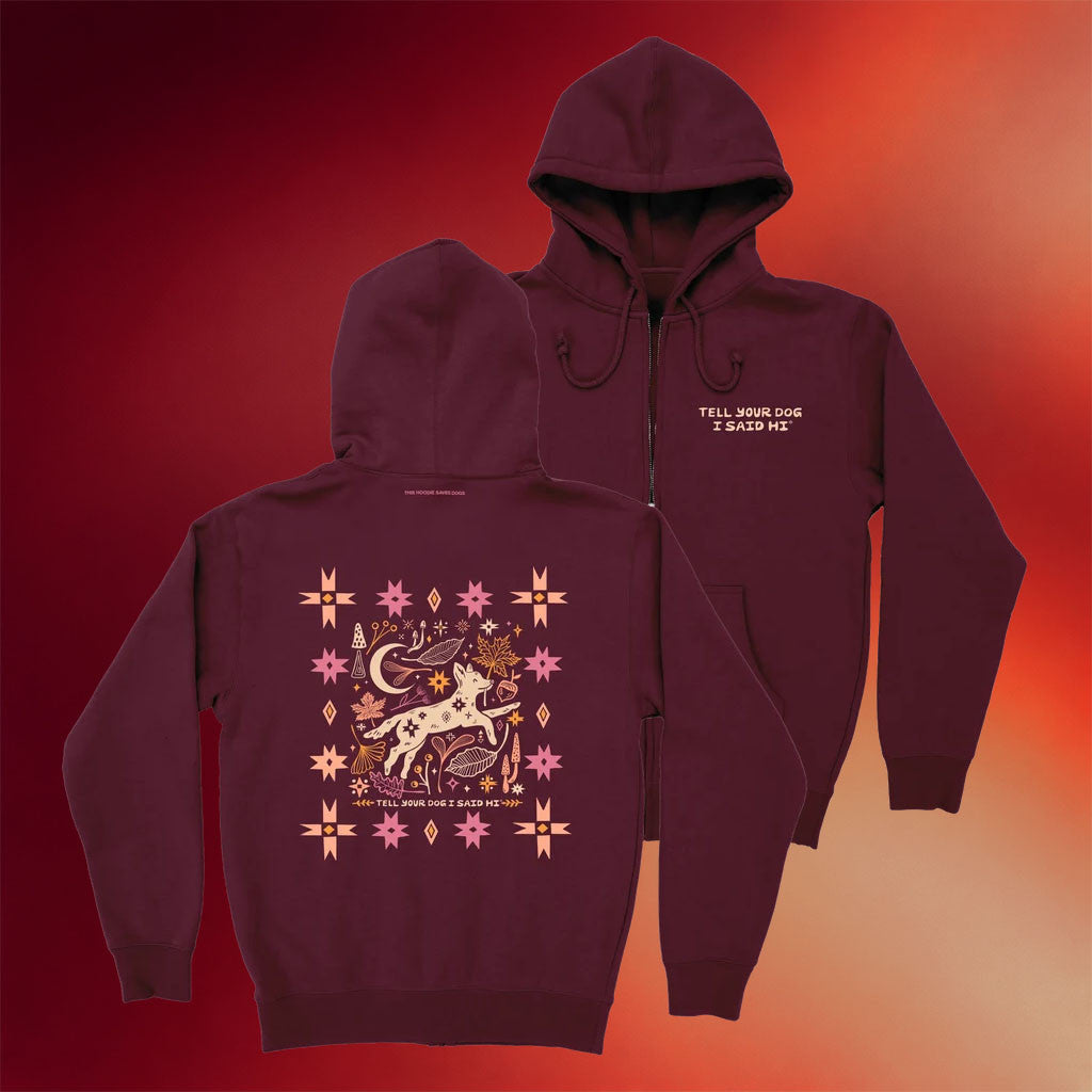 Tell Your Dog I Said Hi Merch 2026 Fall Harvest Zip Hoodie Present For Dog Mom - Merchluma