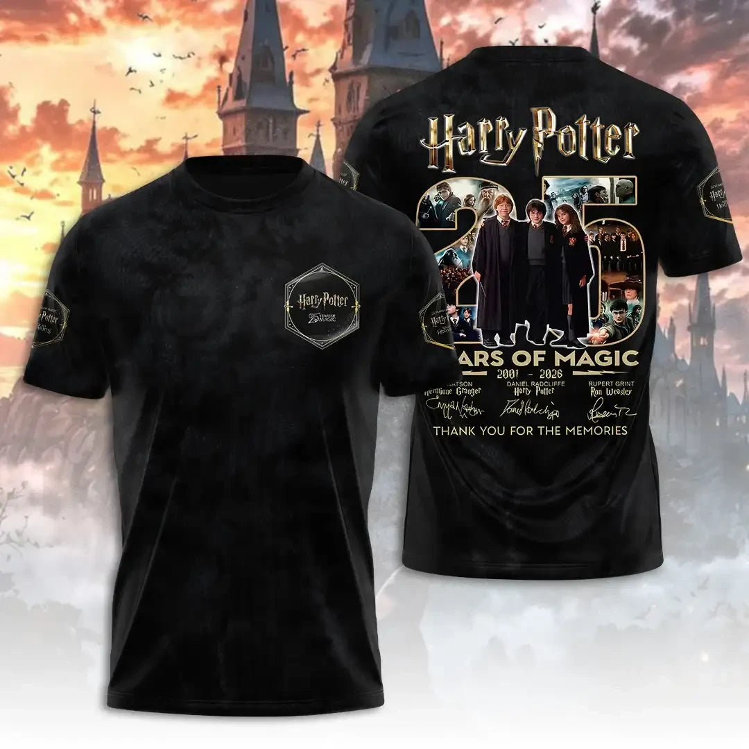 Harry Potter 25th Anniversary T-Shirt Thank You For The Memorial Harry Potter Merch Fan Gifts - Merchluma
