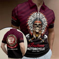 Indian Motorcycle Merch 125th Anniversary America's First Motorcycle Company Zip Polo Shirt - Merchluma