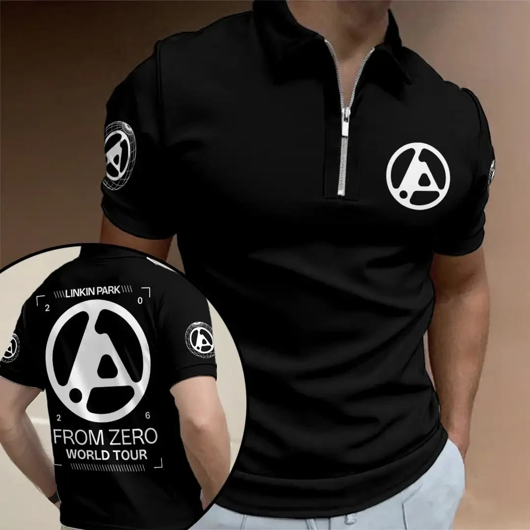 Linkin Park World Tour 2026 Zip Polo Shirt Linkin Park From Zero Merch Boyfriend Gifts - Merchluma
