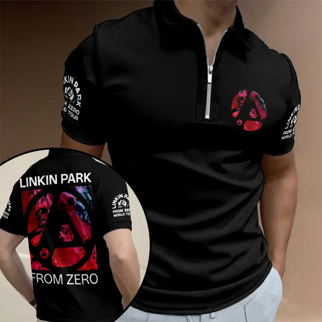 Linkin Park World Tour 2026 Zip Polo Shirt Linkin Park From Zero Merch Gifts For Dudes - Merchluma