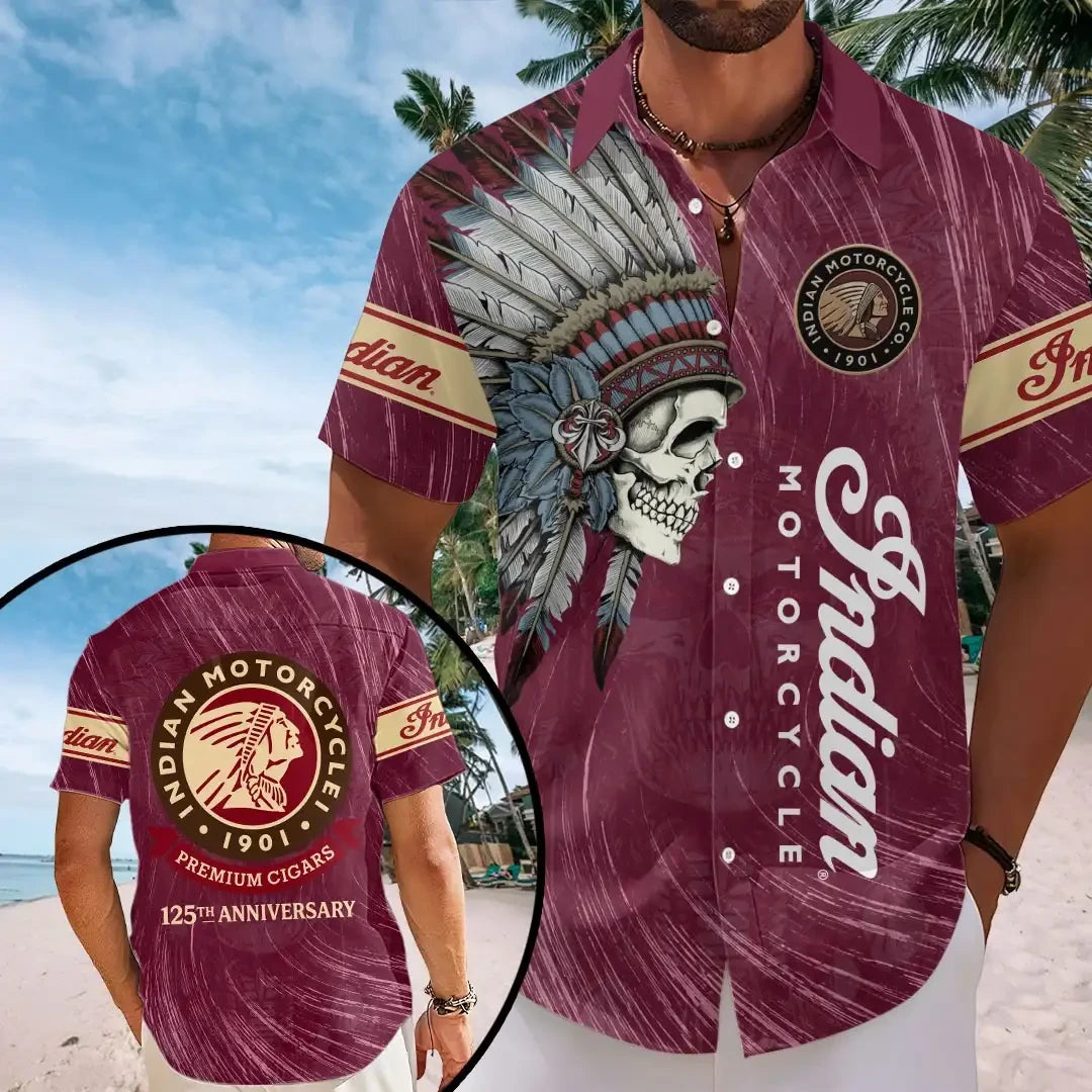 Indian Motorcycle 125th Anniversary Est 1901 Hawaiian Shirt Indian Motorcycle Merch Dudes Gifts - Merchluma