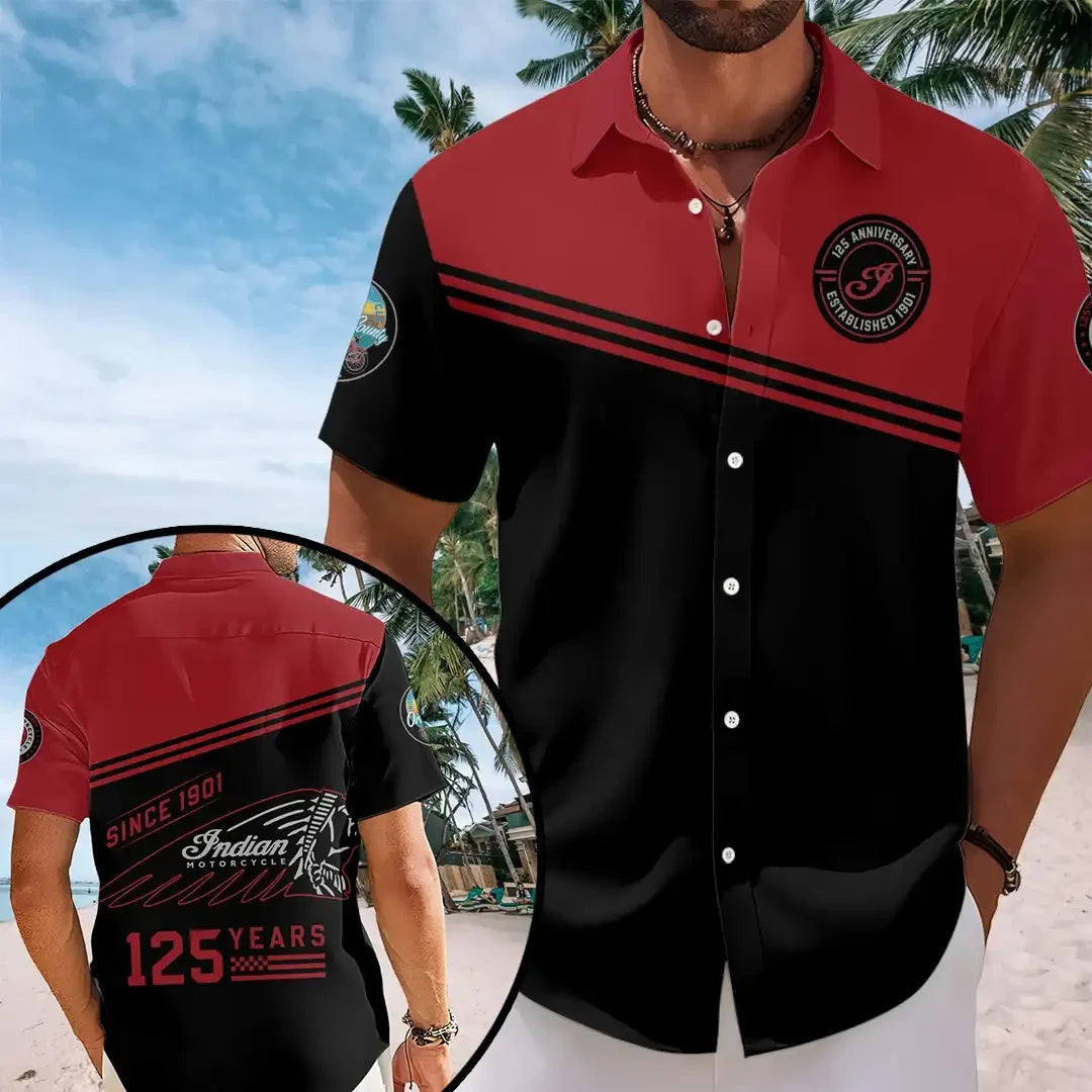 Indian Motorcycle Merch 125th Anniversary Legendary Ride Hawaiian Shirt Gifts For Dudes - Merchluma