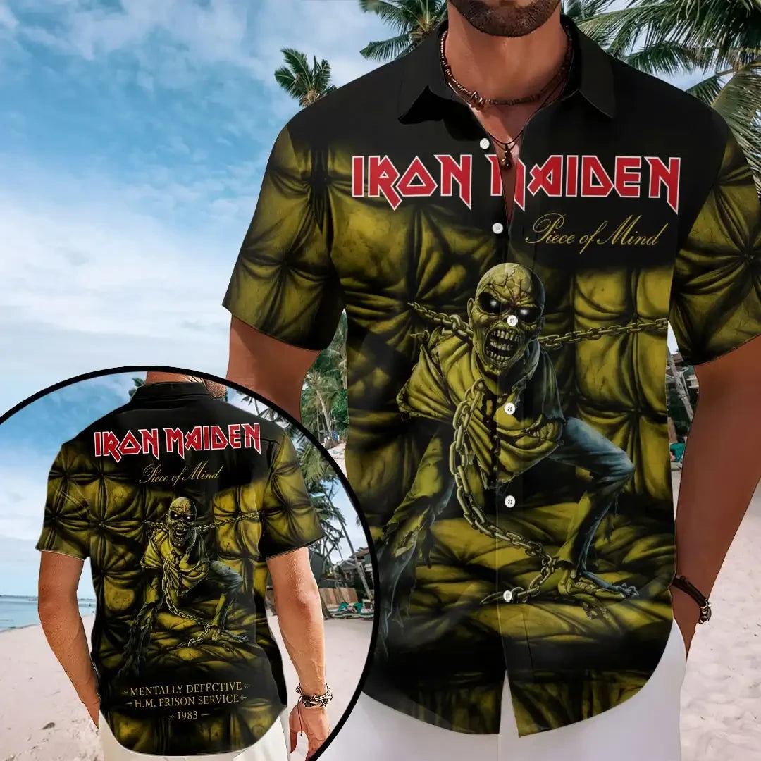 Iron Maiden Merch Piece Of Mind Iron Maiden Hawaiian Shirt Music Lover Gift Ideas For Him - Merchluma