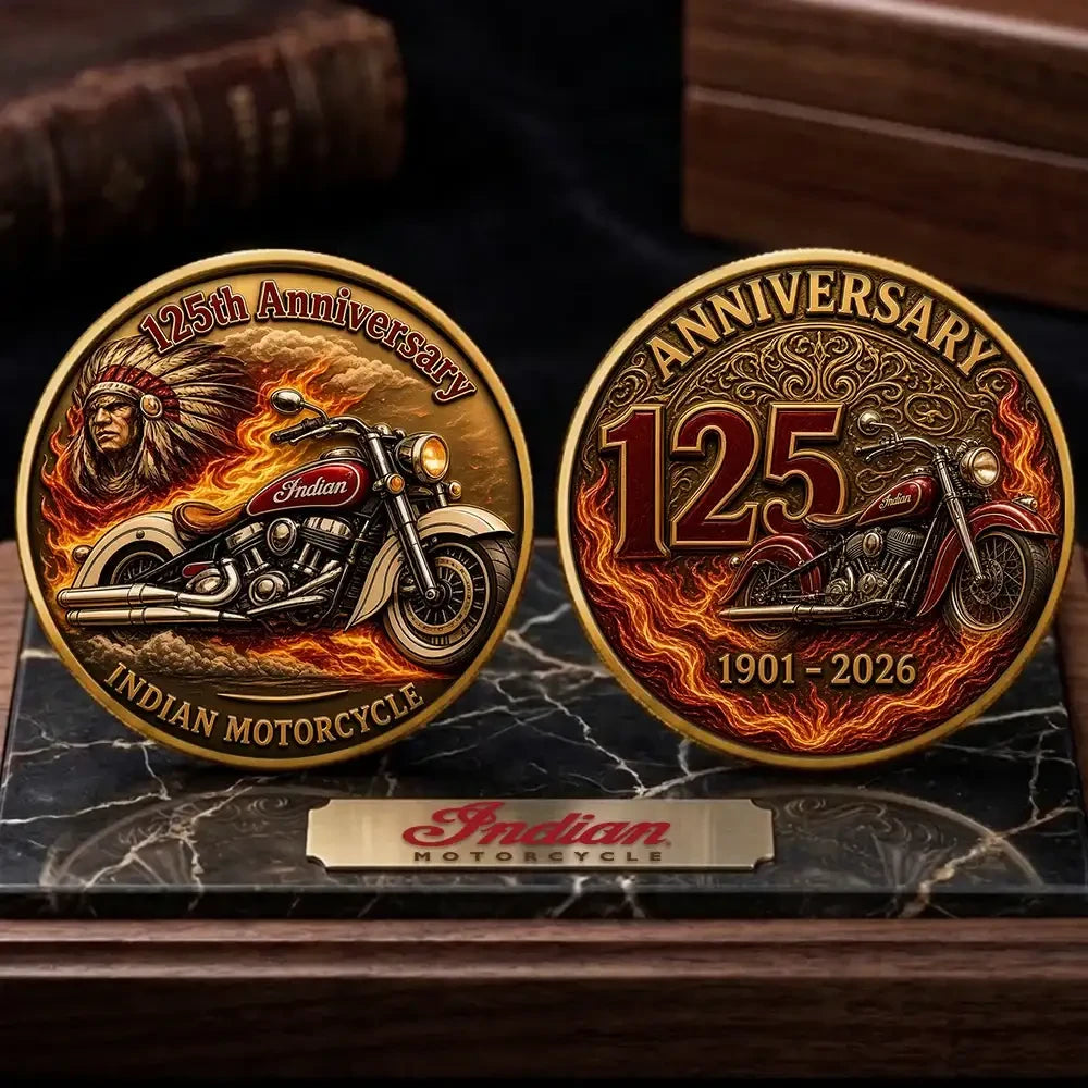 Indian Motorcycle Merch 125th Anniversary American Legend Commemorative Coin Fans Gifts - Merchluma