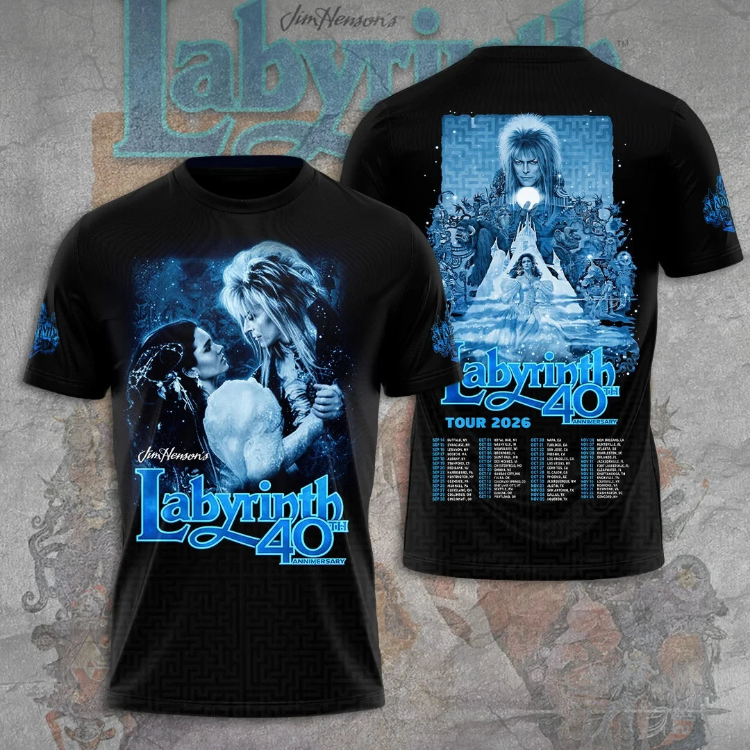 Labyrinth 40th Anniversary Tour 2026 T-Shirt Labyrinth Merch Gifts For Movie Fans - Merchluma