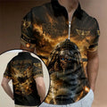 Iron Maiden Aces High Zip Polo Shirt Iron Maiden Merch Gifts For Music Enthusiasts - Merchluma