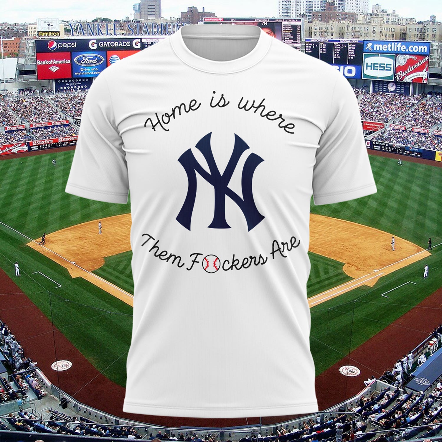 Yankees Home Is Where Them Fckers Are T-Shirt New York Yankees Merch Presents For Baseball Fans - Merchluma