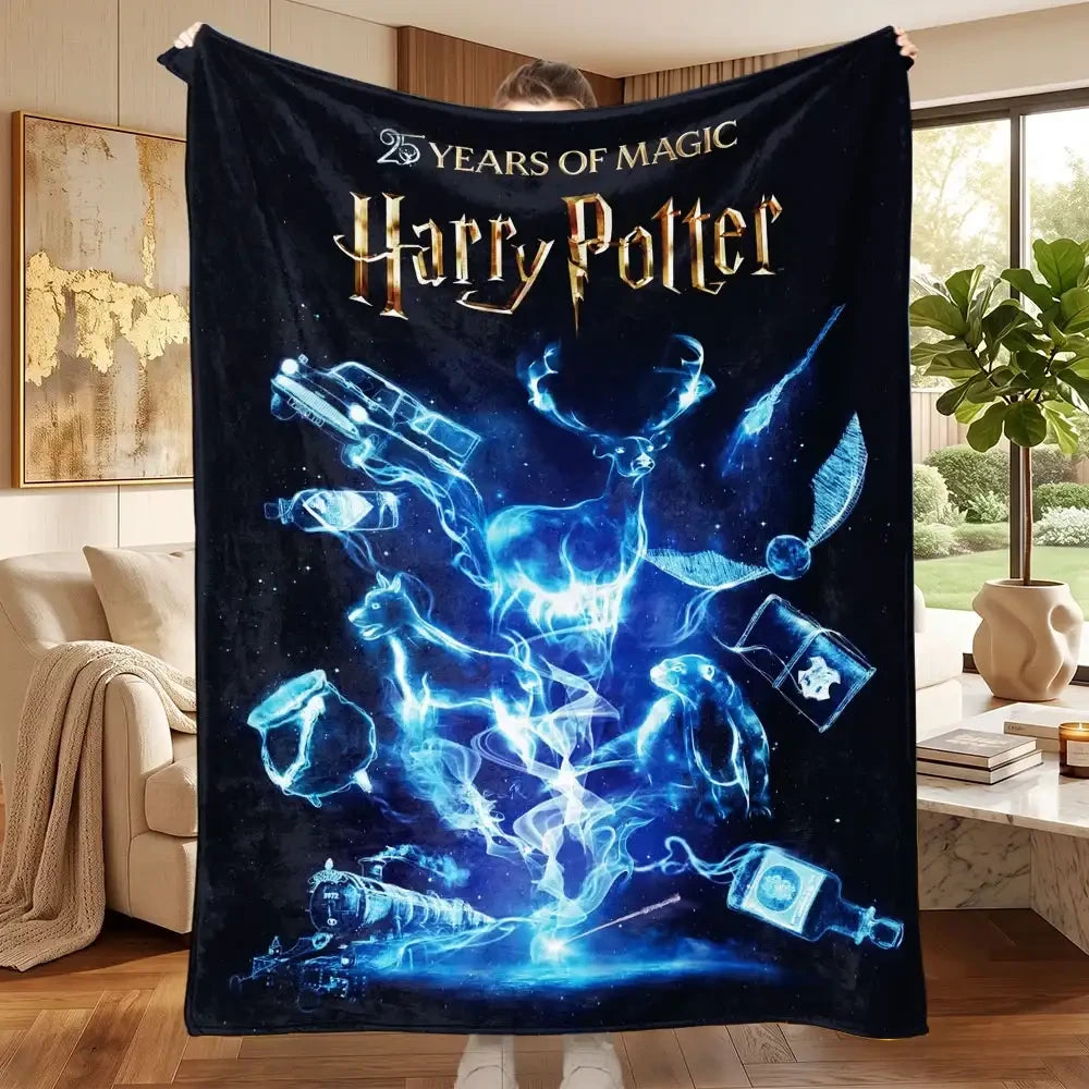 Harry Potter 25 Years Of Magic Blanket 2026 Harry Potter Merch Movie Lovers Sofa Decor - Merchluma