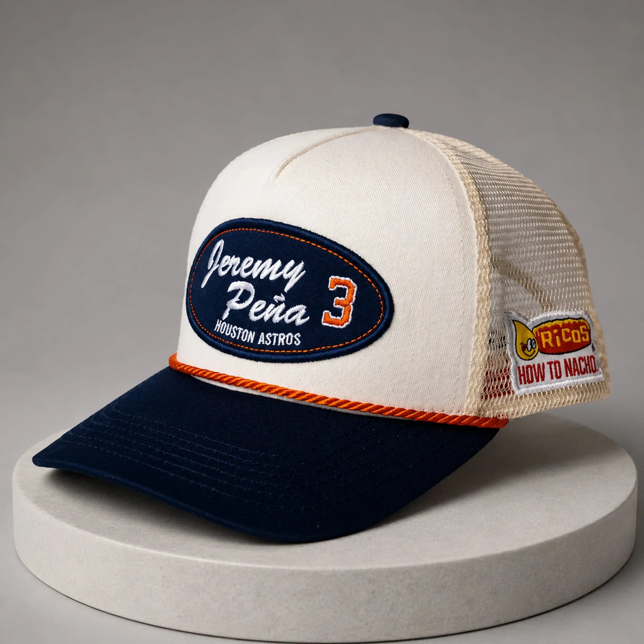 Astros Jeremy Pena Trucker Style Hat 2026 Embroidered Houston Astros Merch Brother Gifts - Merchluma