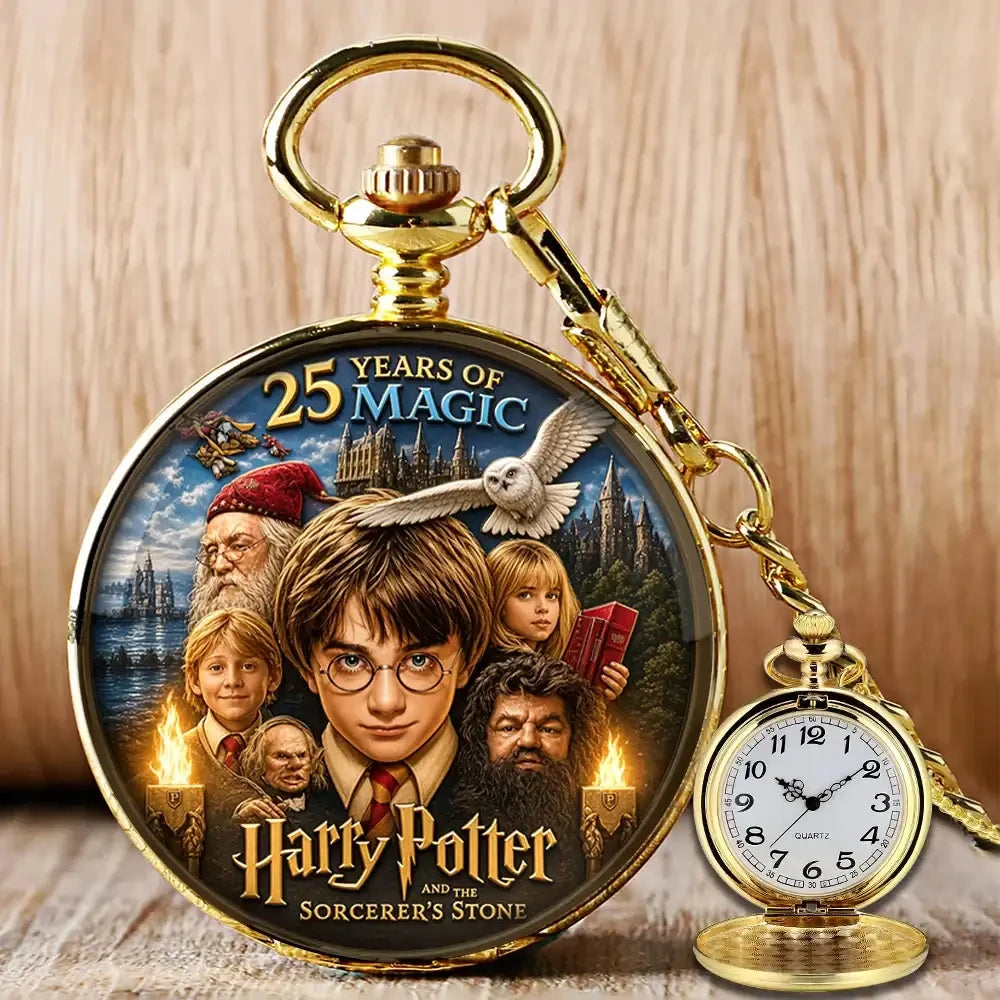 Harry Potter 25th Anniversary Movie Pocket Watch Harry Potter Merch Home Decor Fans Gifts - Merchluma