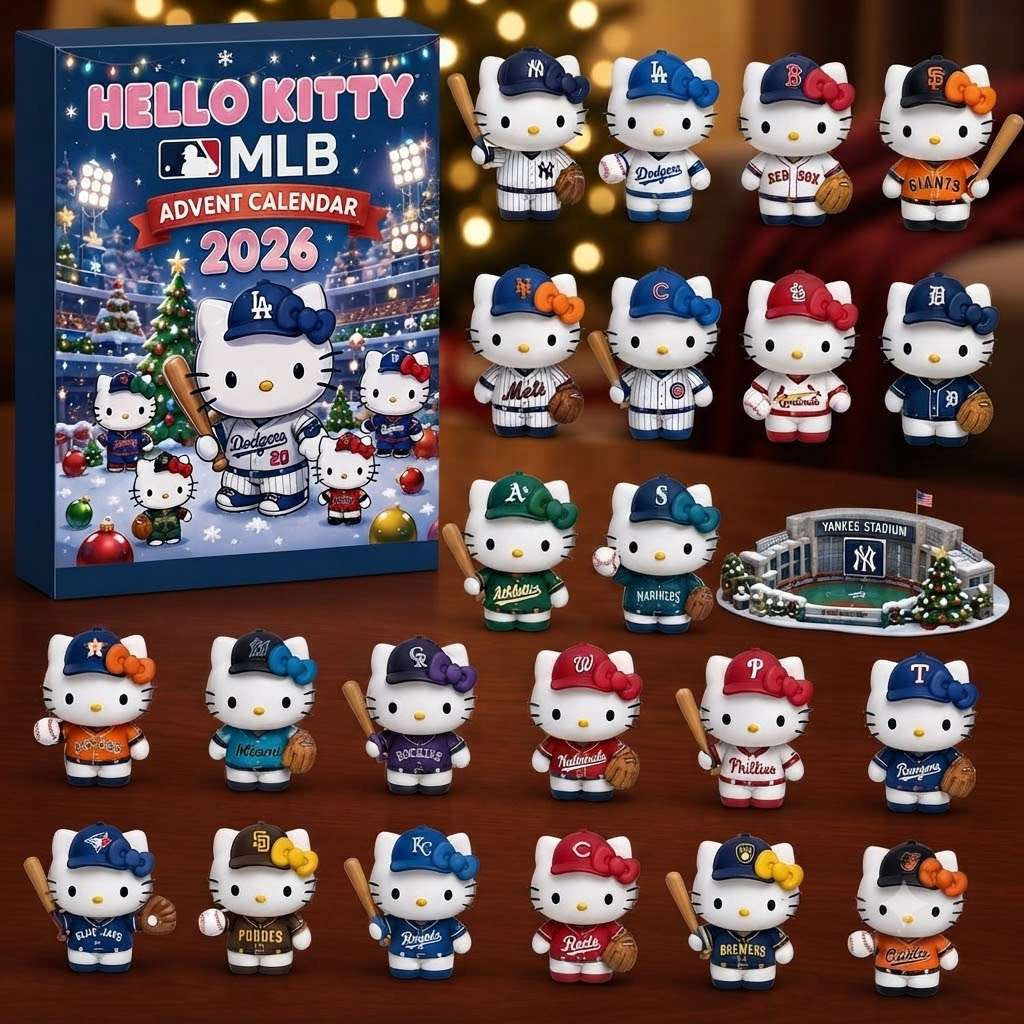 Hello Kitty Major League Baseball Advent Calendar 2026 Hello Kitty Merch Baseball Lovers Gifts - Merchluma