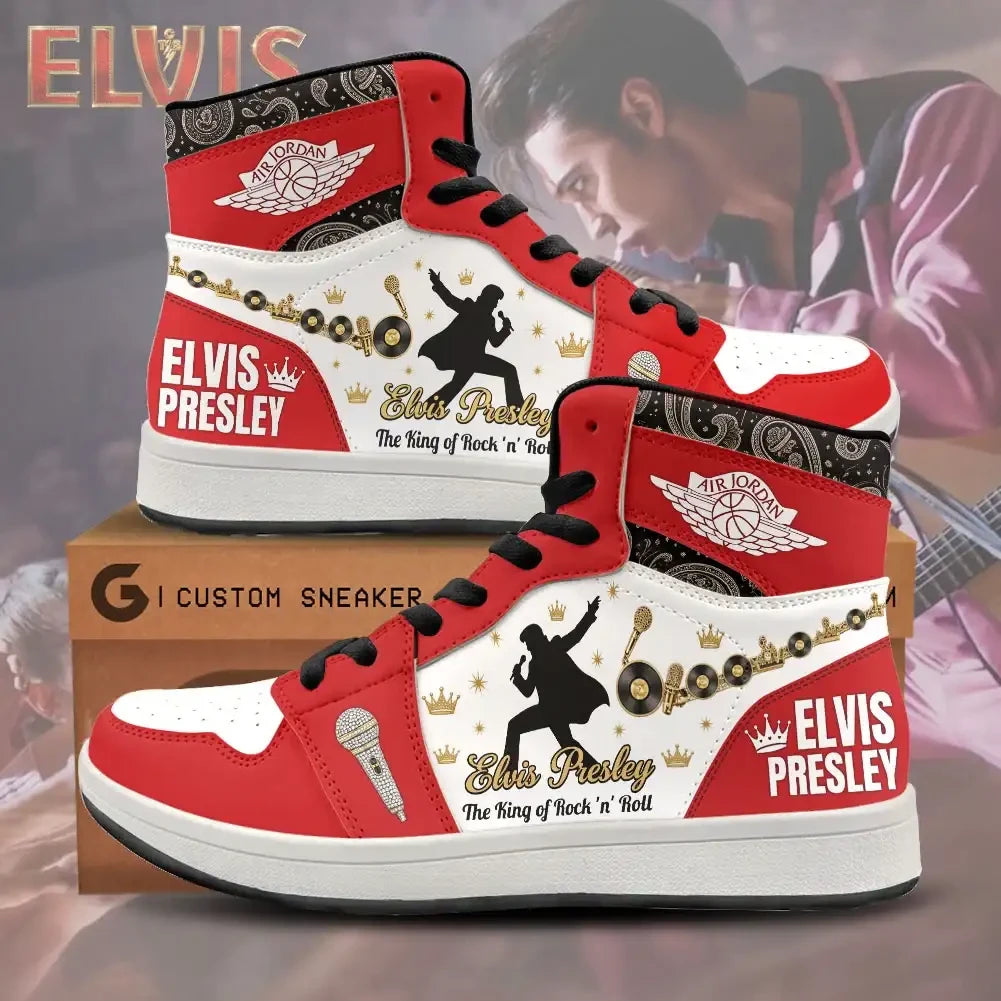 Elvis Presley The King Of Rock And Roll Sneaker Elvis Presley Merch Best Gifts For Music Lovers - Merchluma