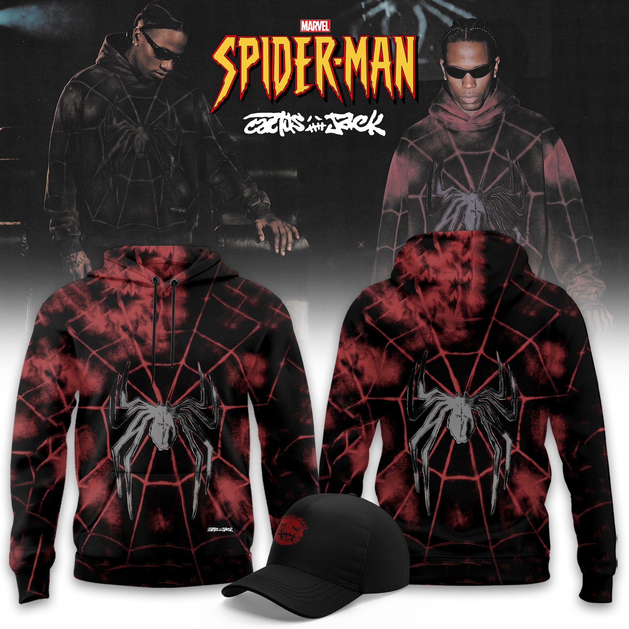 Cactus Jack x SPIDER-MAN Brand New Day Hoodie Travis Scott Merch Gifts For BFF - Merchluma