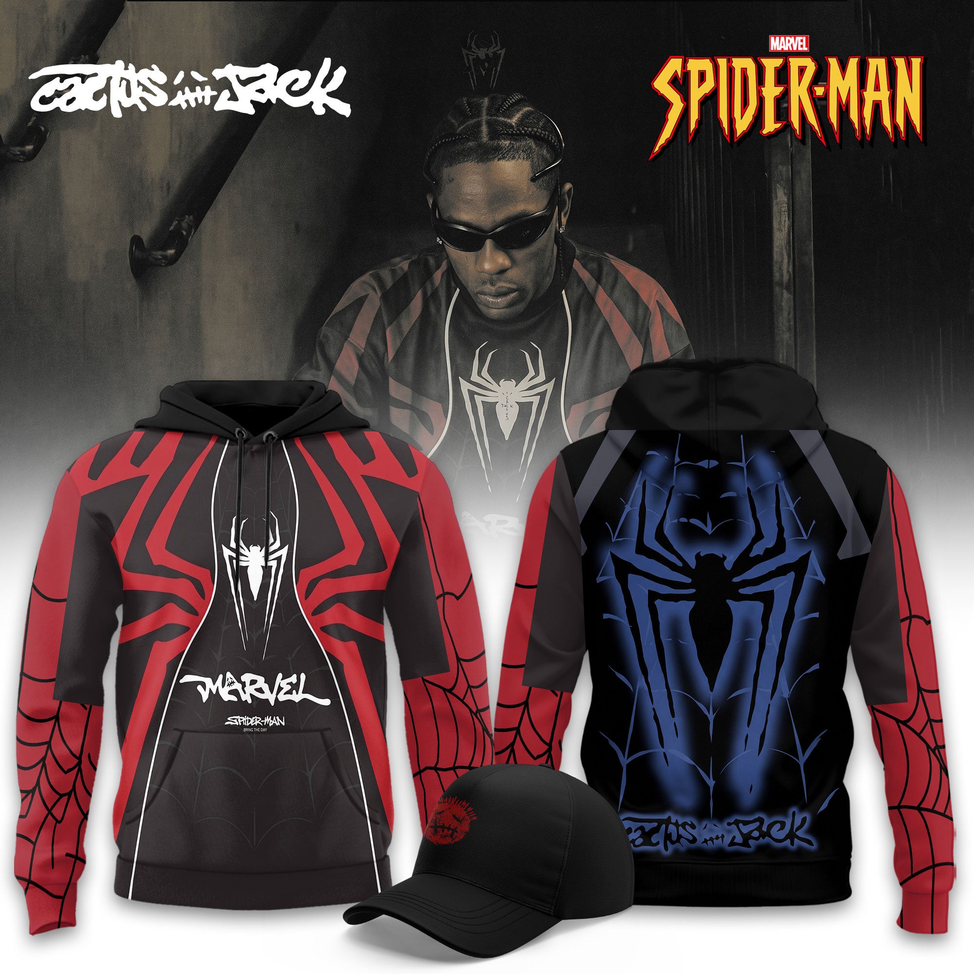 Cactus Jack x SPIDER-MAN Brand New Day Hoodie Travis Scott Merchandise Present For Husband - Merchluma